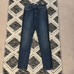 Zara embellish jeans dark blue middle rise